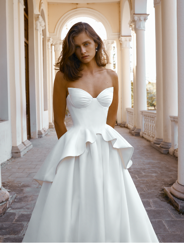 Morgan Davies Bridal Model wearing a gown by Alon Livné