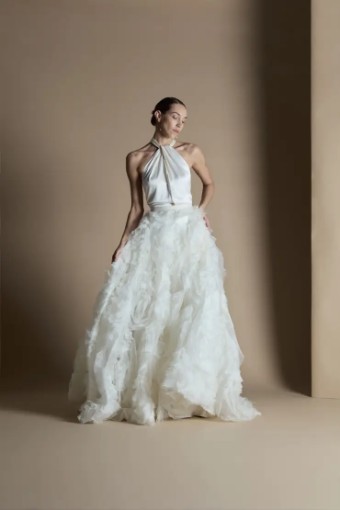 Halfpenny London Ruffle Rose Skirt #0 default Ivory thumbnail