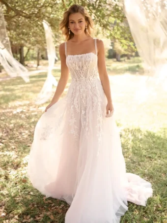 Maggie Sottero ANGIE (25RK903A01 - Unlined bodice, Sparkle tulle) #0 default Ivory/Silver Accent/Blush thumbnail