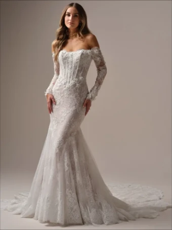 Maggie Sottero TAKERA (25MB941A01 - Unlined bodice, Long Sleeves, Plain tulle) #0 default Ivory thumbnail