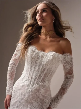 Maggie Sottero TAKERA (25MB941A01 - Unlined bodice, Long Sleeves, Plain tulle) #1 Ivory thumbnail
