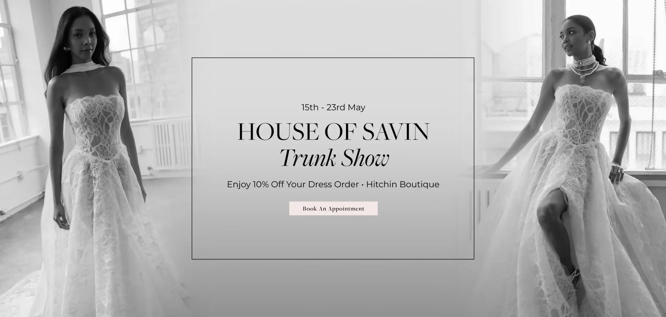 House of Savin Trunk Show Banner for Desktop