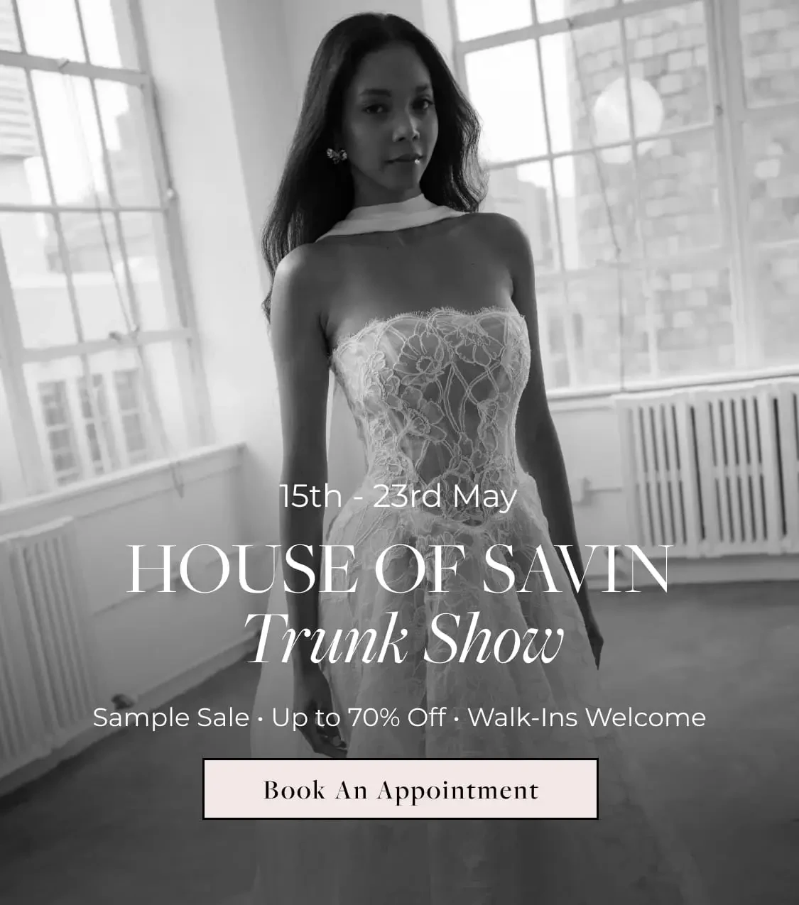 House of Savin Trunk Show Banner for Mobile